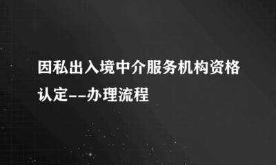因私出入境中介服務機構資格認定--辦理流程